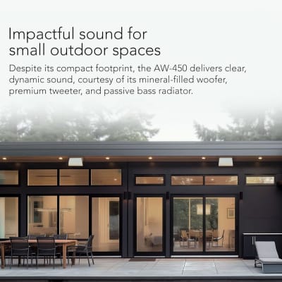Definitive Technology Dymension AW-450 Outdoor Speaker (Black, Pair), Two-Way Surface Mount Wired Speakers, 4.5" Woofer, 1? Tweeter, & 4.5"x6? Passive Bass Radiator, IP66 All-Weather Outdoor Speakers image 7