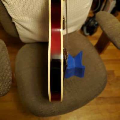Aria Diamond Series Hollow Body Bass Guitar, Matsomuko 1960's  Red burst image 14
