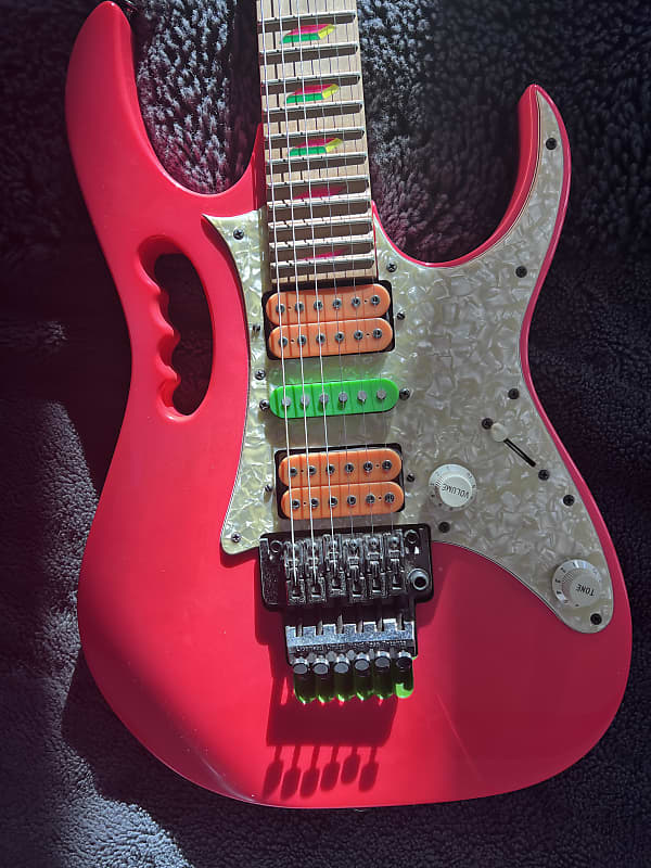 Ibanez Jem 777 Shocking Pink Prototype made for Steve Vai by Mike Lipe of LACS, First pearl pickguard Prototype Jem 1987/88 w/ letter image 1