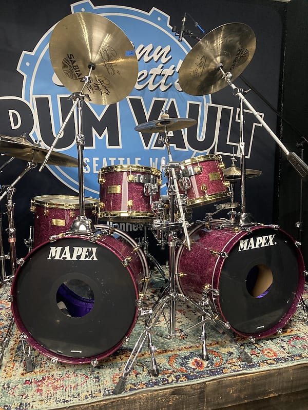 Carmine Appice’s Complete Mapex Orion Series Set, 6-Piece Plus Hardware and Cases! Excellent!! - Birdseye Transparent Violet image 1