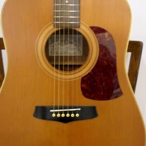 vintage Aria dreadnaught acoustic guitar very low set up