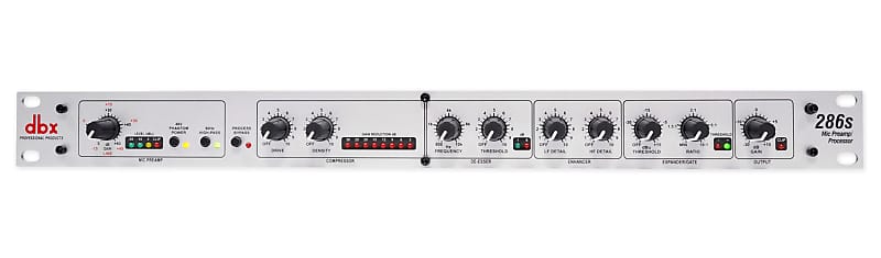 DBX 286S Mic Pre-Amp Processor 286 S Microphone/Instrument Preamp, Phantom Power  			