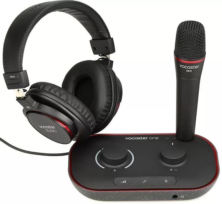 Focusrite Vocaster One Studio USB-C Podcasting Audio Interface Bundle