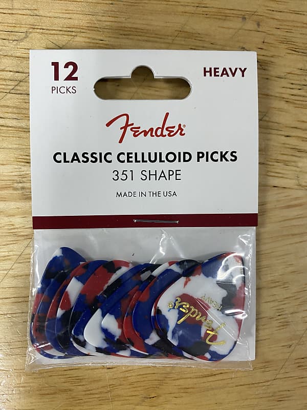 Fender Classic Celluloid 351 12 Pick Pack Heavy Confetti image 1
