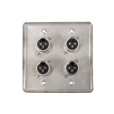 OSP Q-4-3XF1XM Stainless Steel Quad Wall Plate w/ 3 XLR Female and 1 XLR Male Connectors image 2
