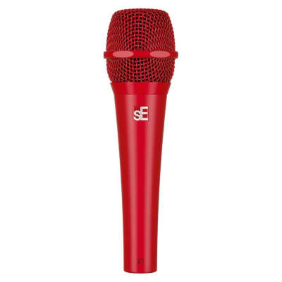 SE Electronics V7-RED Studio-Grade Handheld Supercardioid Capsule Microphone with Gold-Plated XLR Connector and All-Metal Housing (Red)