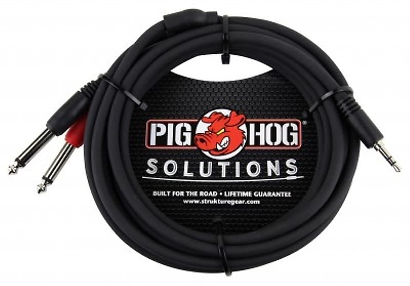 Pig Hog Solutions - 10ft Stereo Breakout Cable, 3.5mm to Dual 1/4, PB-S3410 image 1