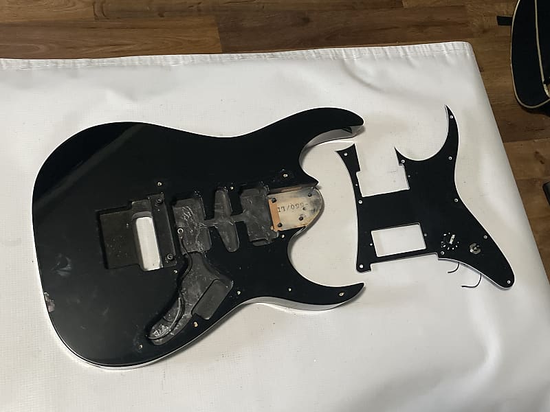 1990's Japan Fujigen Ibanez RG550M Black Strat Guitar Body Floyd Ready image 1