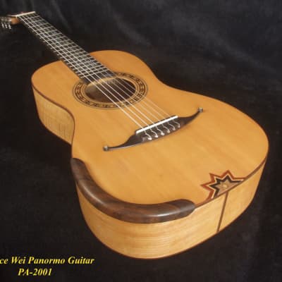 Bruce Wei Solid Spruce & Curly Maple Panormo Guitar, Mop Abalone Inlay PA-2001 image 5