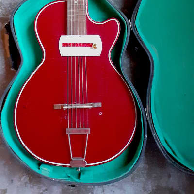 electric guitar rare Klira Solibody  1960 Apple Red image 2