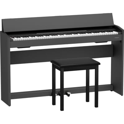 Roland F-107-BK 88-Key Slim Digital Piano w/ Stand, Bench, and 3-pedals, Black image 4