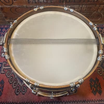 1937 Leedy 8x14 Pre-War Broadway Swingster Parallel Solid Shell Snare Drum Black Dimond Pearl image 15