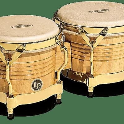 LP Matador Wood Bongos - Natural/Gold + LP Deluxe Padded Bongo Bag