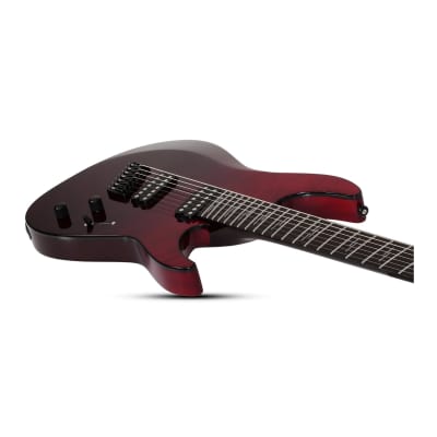 Schecter Reaper-7 Elite Multiscale 7-String Electric Guitar with Quilted Mahogany Body (Right-Handed, Blood Burst) image 10