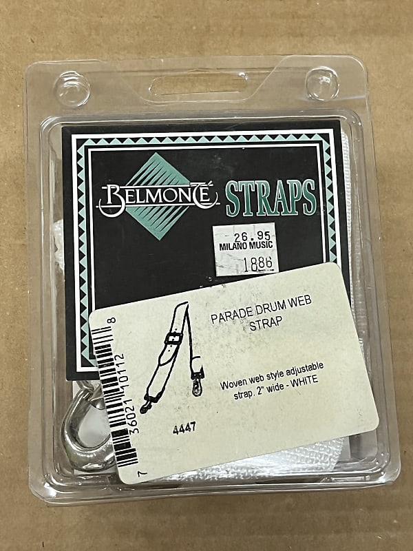 Belmonte Parade Drum  Strap 2" wide White Reverb
