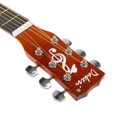 DK-38C Basswood Guitar Bag Straps Picks LCD Tuner Pickguard String Set 2020s Brown image 14