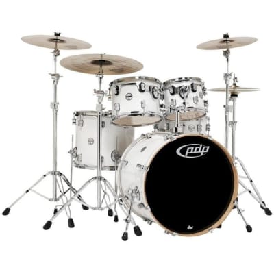 Pacific Drums Concept Maple Drum Shell Kit, 5-Piece, Pearlescent White image 1
