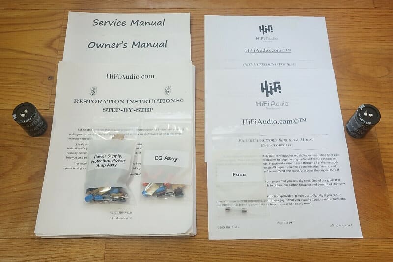 Sansui AU-217 restoration kit filter capacitor repair rebuild fix  			