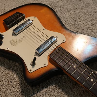Vintage 1960s Alamo Fiesta Ryder Electric Guitar Orangeburst Very Clean image 5
