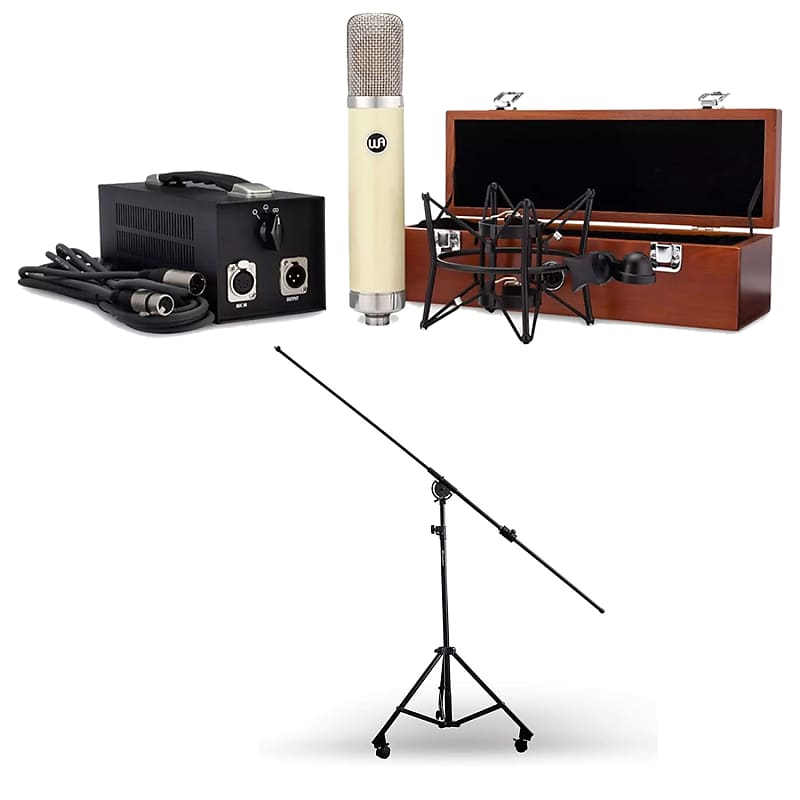 Warm Audio WA-251 Large-Diaphragm Tube Mic, AxcessAbles MB-W Heavy Microphone Stand Bundle image 1