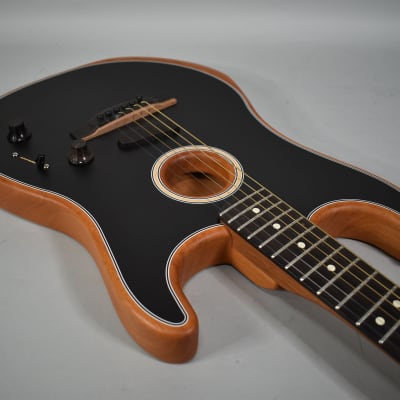 2021 Fender Acoustasonic Stratocaster Black Finish Acoustic Electric w/Bag image 9