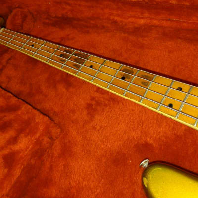 1981 Fender Collector's Series Gold Jazz Bass Player-Worn & Well-Played! With Tweed Case! Sweet Bass image 7