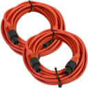 SEISMIC AUDIO Pair of 12 Gauge 35' Red Speakon to Speakon Speaker Cables