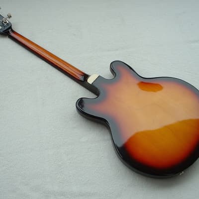 Klira Merkur De Luxe Vintage 1968 Germany Bass-Guitar "Sunburst" 4 String Semi-Hohl Gutaway E-Bass image 19