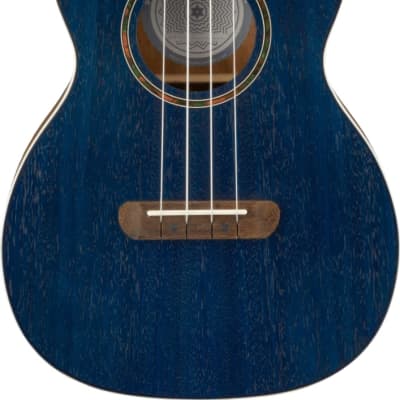 Fender Dhani Harrison Acoustic Electric Ukulele Walnut Fingerboard, Sapphire Blue image 10