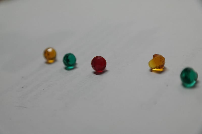 Fisher x1000 faceplate jewels (set of 5) lamps lights crystal stone cover  			