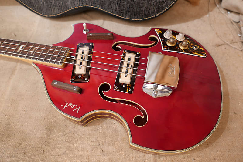 Kent Model 833 Violin Bass Guitar 1968 Cherry Red | Reverb