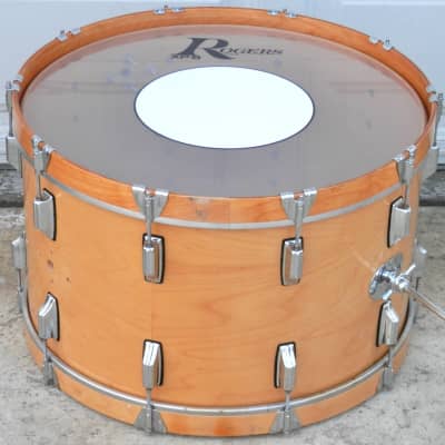 Vintage Rogers  24" Virgin Bass Drum  Swivomatic for Set Kick 1970's Natural 6 Ply Maple image 9
