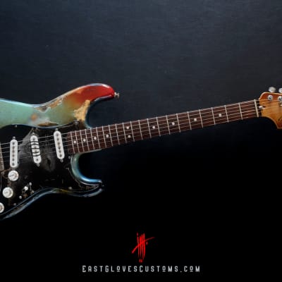 Fender Vintera ‘70s Stratocaster Sulf Green/Gold Leaf Heavy Aged Relic by East Gloves Customs image 18