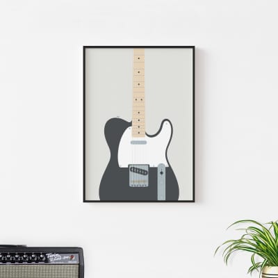 Telecaster Guitar Print - Fender Electric Guitar Poster (A4 Size) image 3