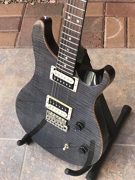 PRS SE Custom 22 Trans Black Flame | Reverb