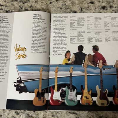 Fender Guitar Brochure Catalog 1988 reissue Stratocaster Telecaster Precision Jazz Bass P American standard Yngwie Malmsteen 52 62 57 Eric Clapton image 4