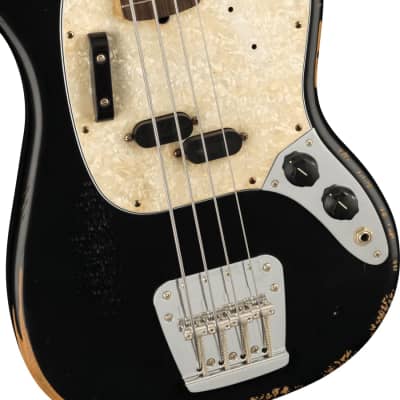 Fender JMJ Road Worn Mustang Bass - Black image 5