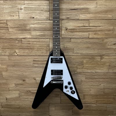 Epiphone Kirk Hammett 1979 Flying V guitar  2023 - Ebony Gloss 7lbs 4oz. w/ hard case. New! image 2