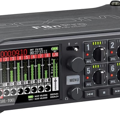 Zoom F8n Pro Professional Field Recorder/Mixer, Audio for Video, 32-bit/192 kHz Recording, 10 Channel Recorder, 8 XLR/TRS Inputs, Timecode, Ambisonics Mode, Battery Powered, Dual SD Card Slots image 7