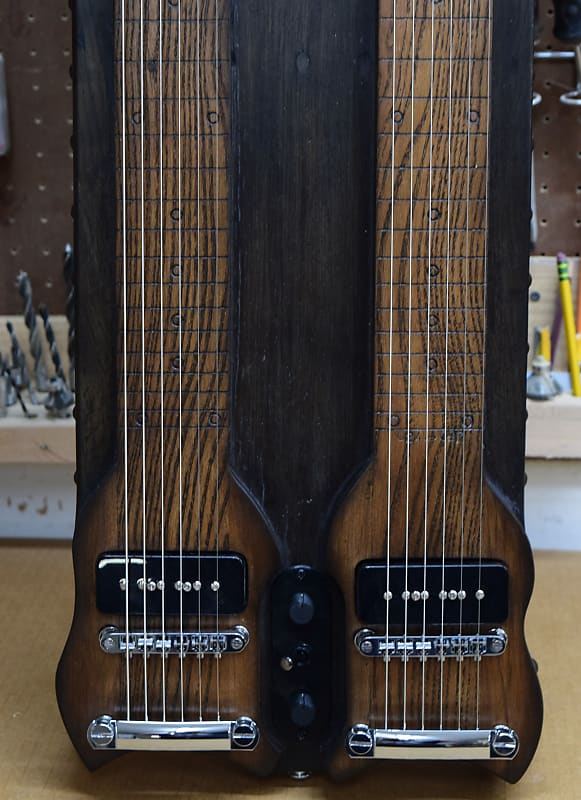 Double Neck - Console Style - Lap Steel Guitar - D / C6 Tuning - Satin Relic Finish - USA Made - Hand Crafted image 1