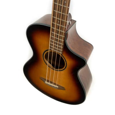 Breedlove Discovery S Concert sitka edgeburst cutaway acoustic electric bass guitar image 3