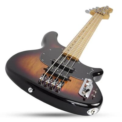 Schecter CV-4 4-String Bass Guitar (3-Tone Sunburst, Maple Fretboard) image 4