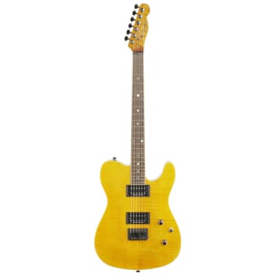 Fender Custom Telecaster FMT HH Electric Guitar, with Laurel Fingerboard, Amber image 2