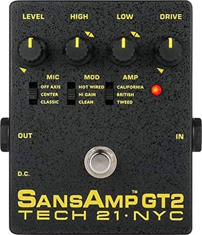 Tech 21 SansAmp GT2 Tube Amp Emulator Pedal image 1