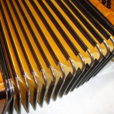 Vintage Antique "USA" Birds-Eye Maple Military Accordion w/ Geib Case image 18