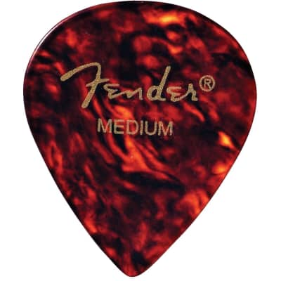 Fender Classic Celluloid 551 Shape Guitar Picks, Medium, Tortoise Shell, 12-Pack image 1