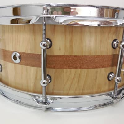 Holloman Custom Drums 6 x 14" ash/mahogany snare clear satin image 4