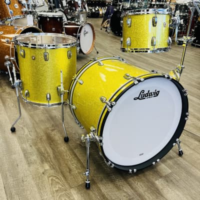 Ludwig Classic Maple 3-Piece Shell Pack 12/16/22 (Yellow Glitter) image 2