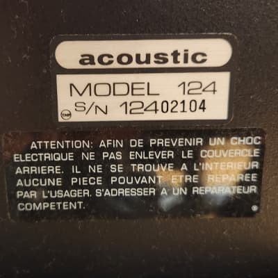 ACOUSTIC model 124 (1974-78) – 350 watts/4 x 10 speakers image 2