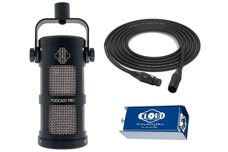 Shure Bundle, MV7 Dynamic Mic w/ Cloudlifter CL-1 Mic Activator and Mogami  2549 Cable